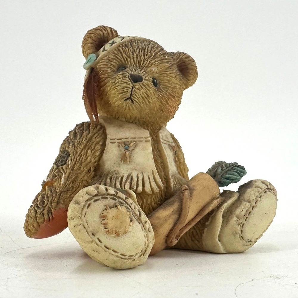 Enesco Cherished Teddies Willie 1994 Bears Of A Feather Figurine Native American
